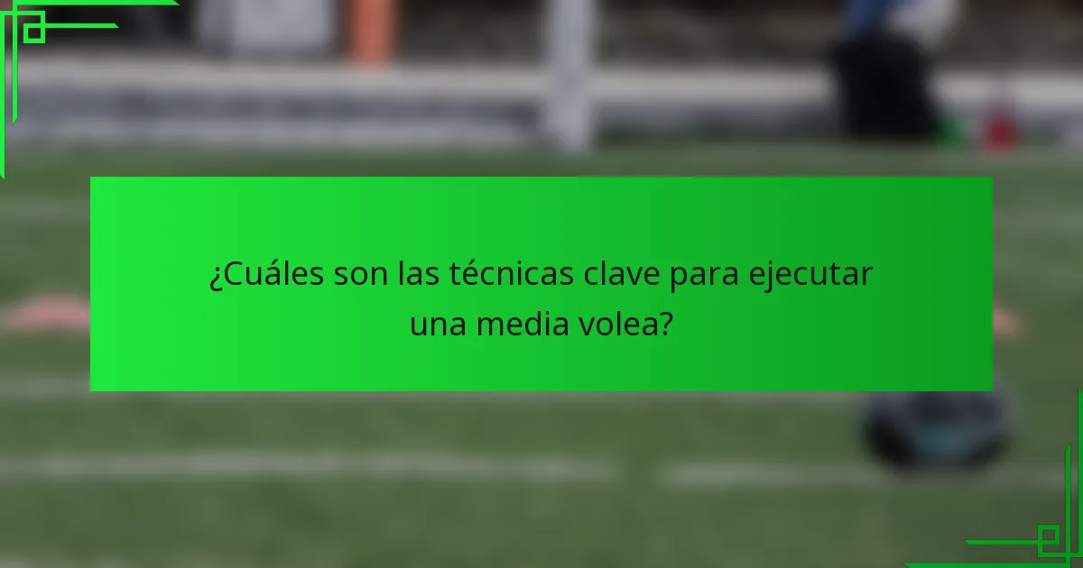 ¿Cuáles son las técnicas clave para ejecutar una media volea?