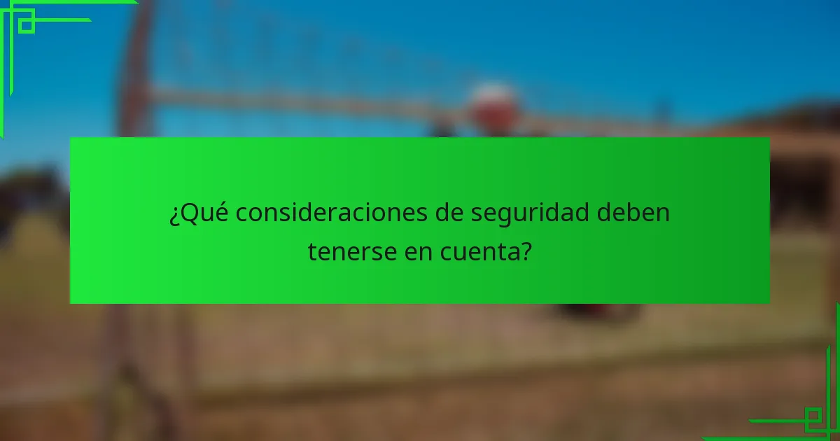 ¿Qué consideraciones de seguridad deben tenerse en cuenta?